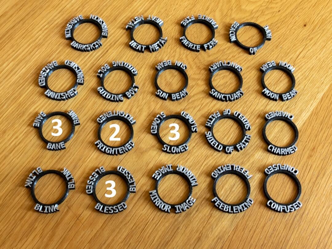 Condition Ringe • Dungeons and Dragons (DnD) • Condition Marker Rings