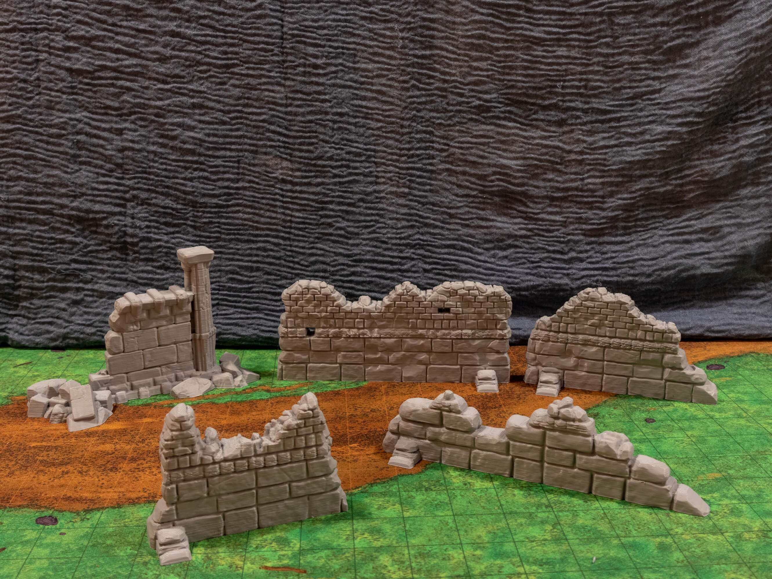 Ruinen Scatter Terrain für DnD / TTRPGs • Tabletop Terrain Miniatures • Dungeons & Dragons Map • Zerstörte Gebäude