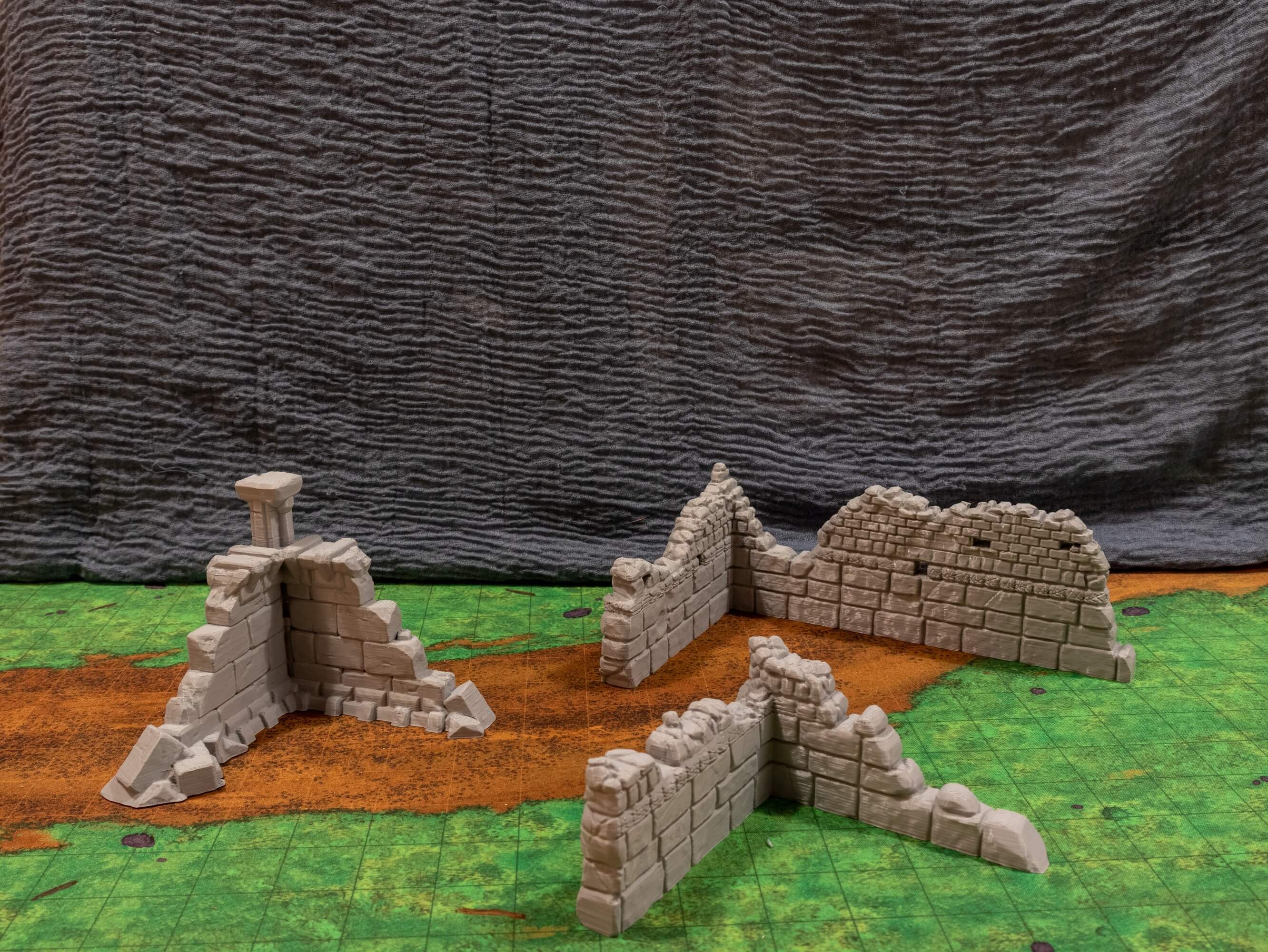 Ruinen Scatter Terrain für DnD / TTRPGs • Tabletop Terrain Miniatures • Dungeons & Dragons Map • Zerstörte Gebäude